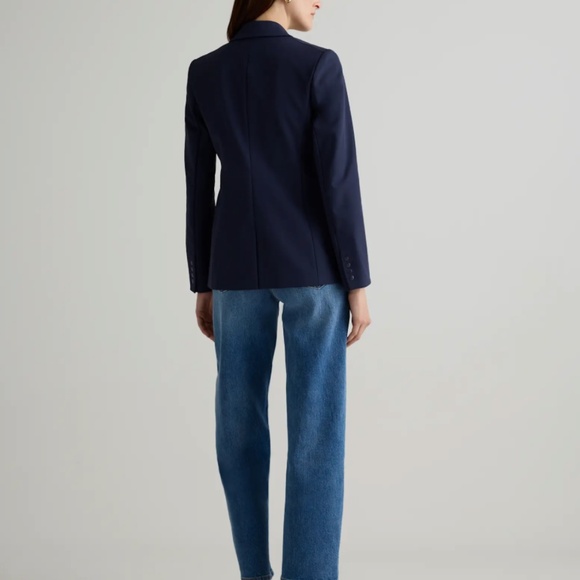 NWT Quince Navy Scuba Single Breasted Convertible Blazer - Picture 6 of 7